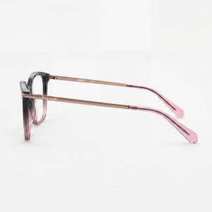 Love Moschino MOL572 Cat Eye Eyeglasses Women — side view, Black Pink temples