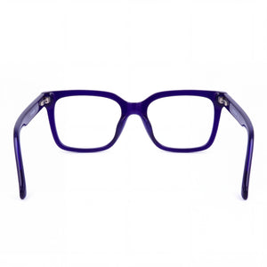 Love Moschino Mol603 Square Eyeglasses Women — side view, Blue Acetate temples