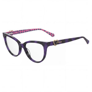 Love Moschino MOL609 Violet Cat Eye Sunglasses for Women, Clear lens