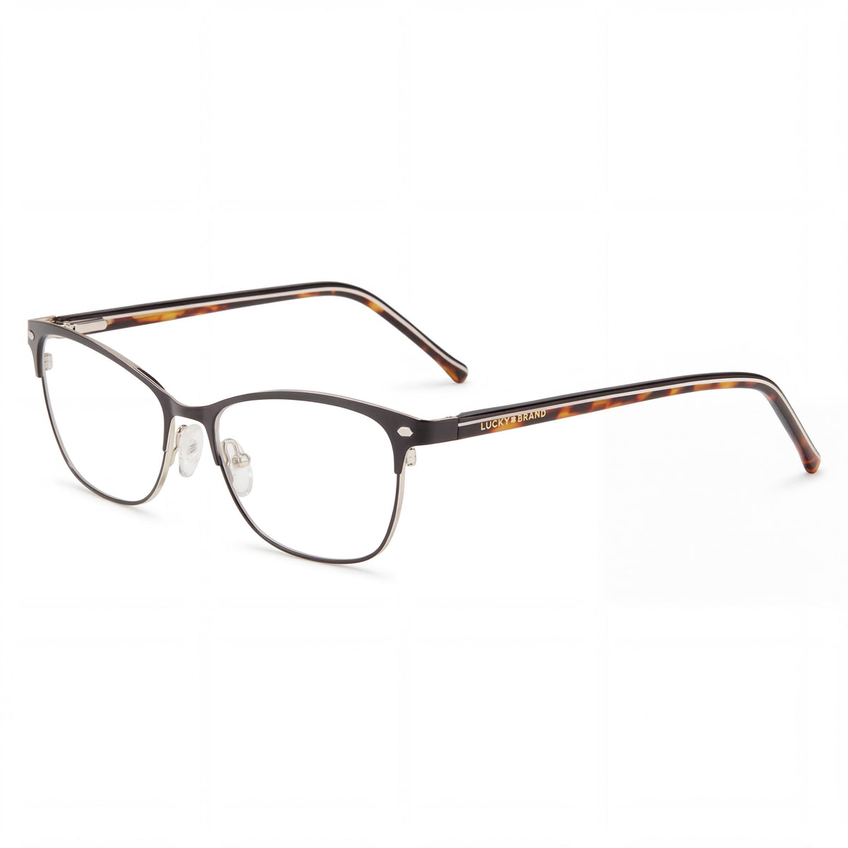 Gafas para mujer Lucky Brand D120 Black Havana White estilo ojo de gato, 53 mm, Photo 1