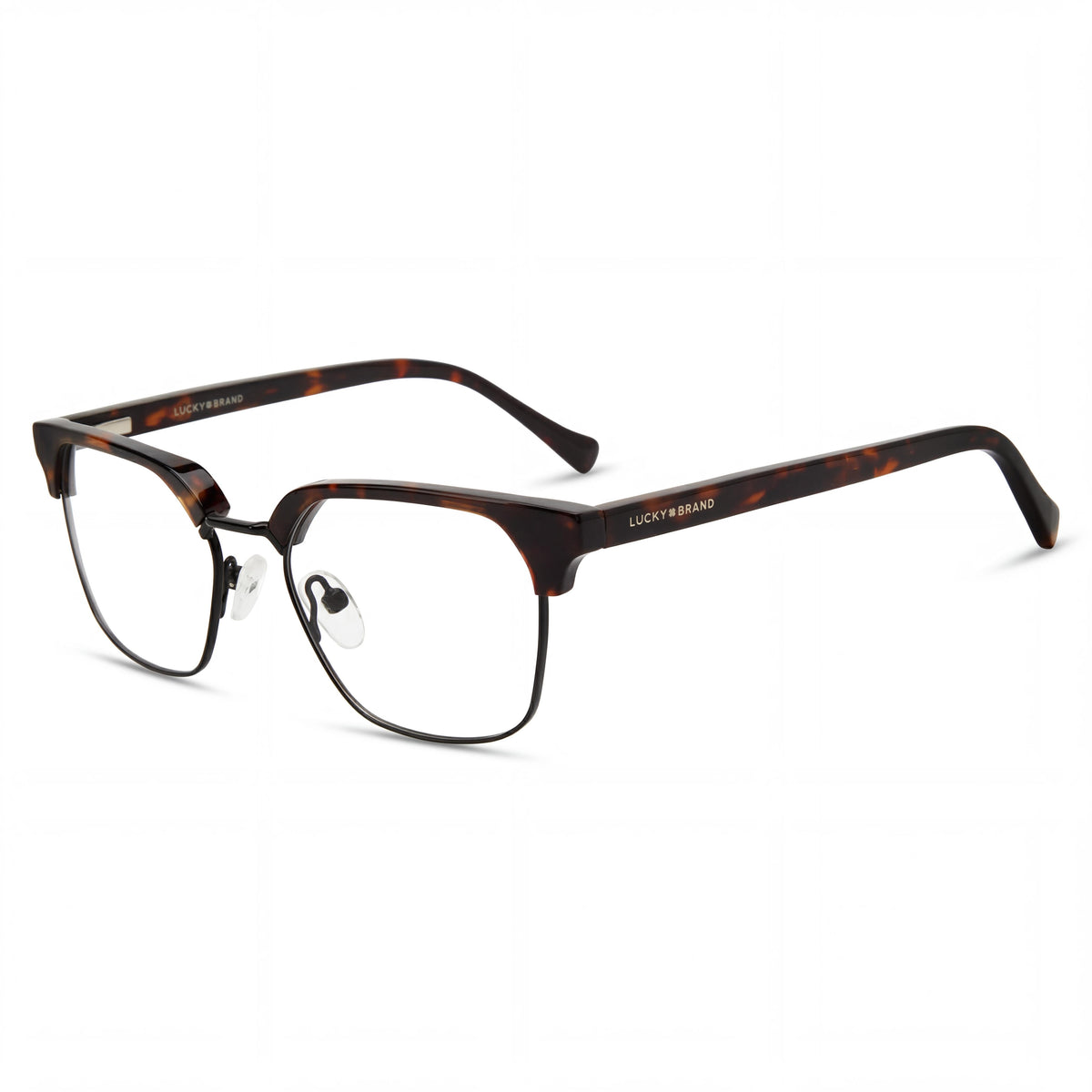Lucky Brand Vlbd133 Dark Havana/Black Square Eyeglasses for Men, 52mm, Photo 1