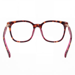 Lucky Brand Vlbd234 Rectangle Eyeglasses Men — side view, Pink Havana Plastic temples