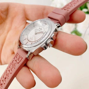 COACH Boyfriend Quartz Silver Dial Ladies Pink Watch | Wixez