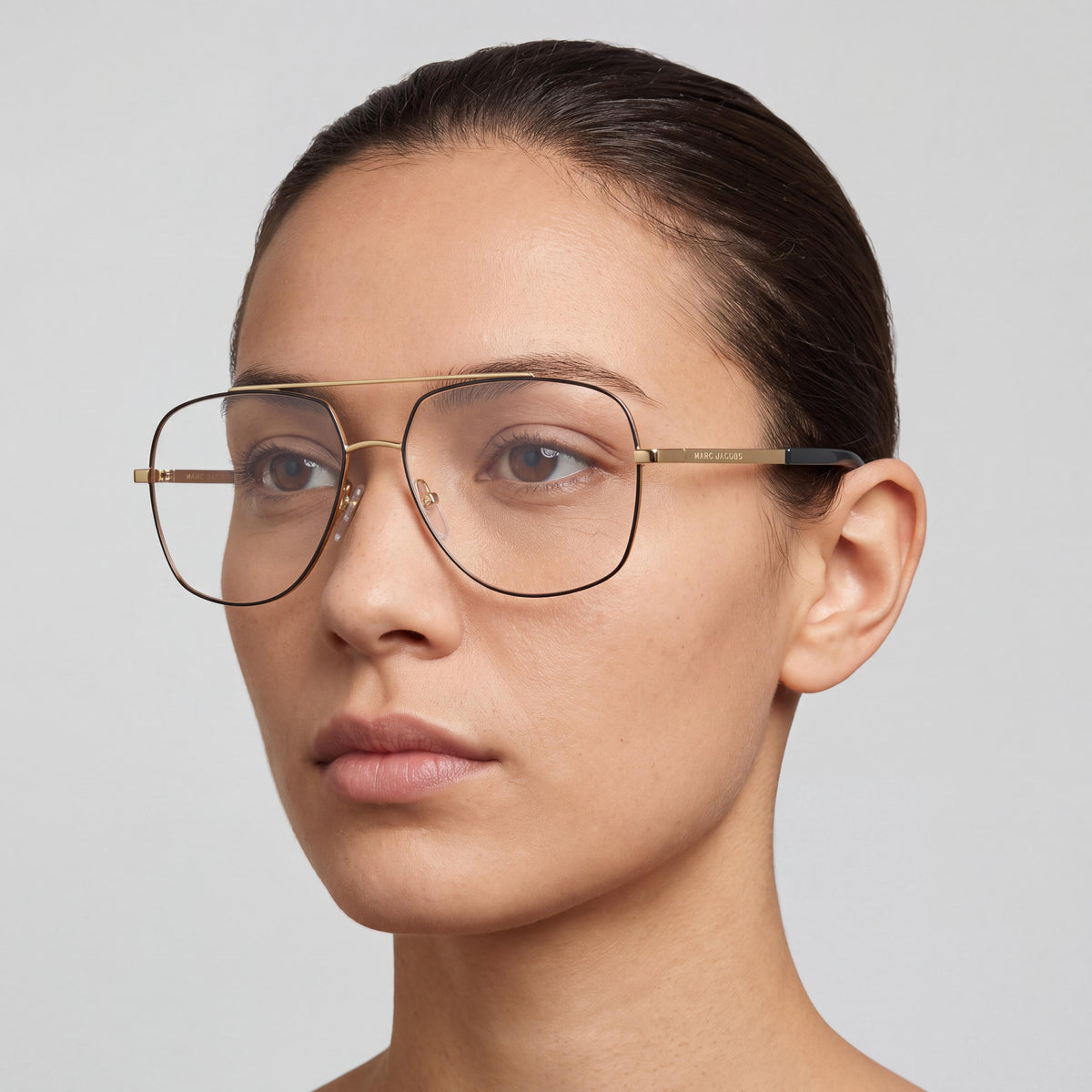 Marc Jacobs 271 Gold Black Square Eyeglasses Unisex, 58mm, Photo 3