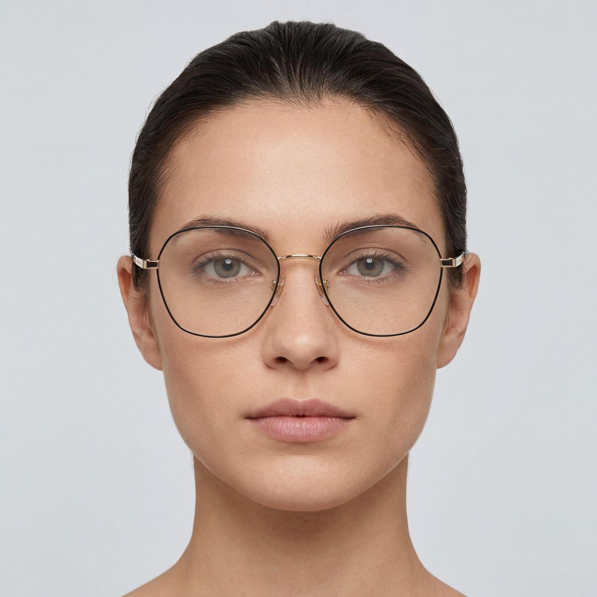 Gafas redondas Marc Jacobs 476/G/N negras y doradas para mujer, metal 54mm, Photo 3