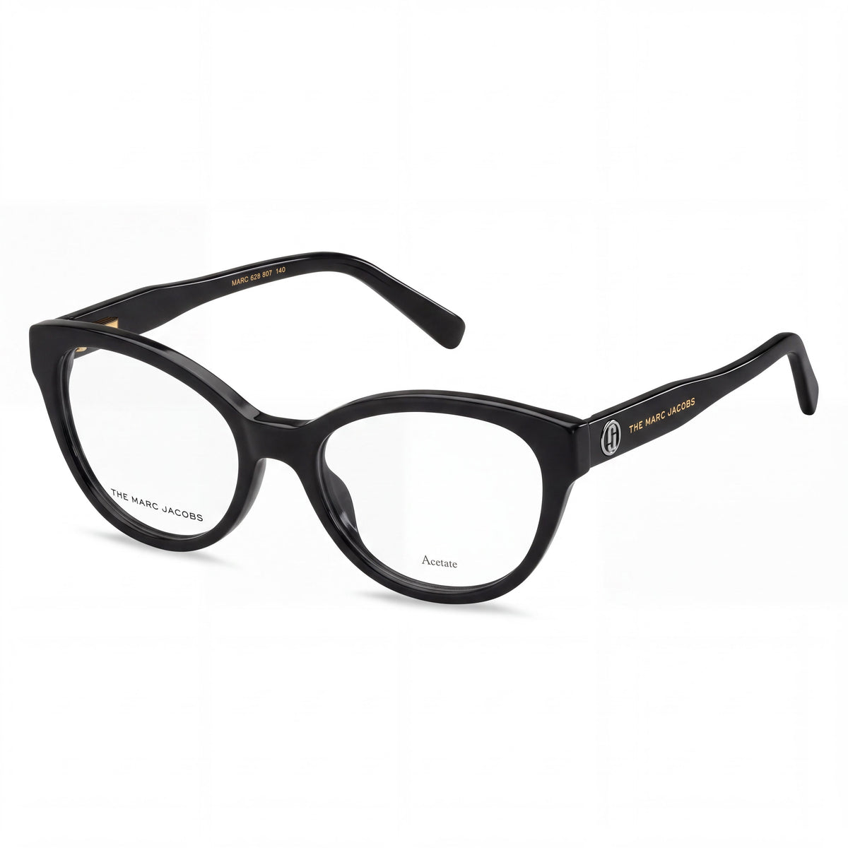 Gafas graduadas Marc Jacobs 628 para mujer con montura clásica de acetato negro y lentes de policarbonato, ancho de lente de 52 mm, Photo 1