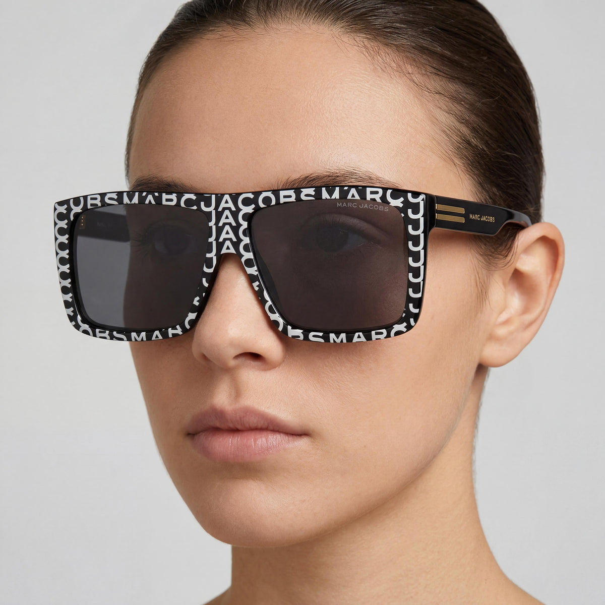 Gafas rectangulares unisex Marc Jacobs 672/cs negras, plástico 58mm, Photo 4