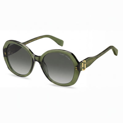 Marc Jacobs 763/S Green Oval Sunglasses for Women, Grey Azure lens