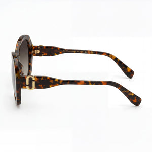 Marc Jacobs 763/S Round Sunglasses Women — side view, Non-Polarized Brown lens