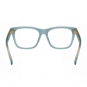 Marc Jacobs Rectangle Eyeglasses Women — side view, Blue Acetate temples