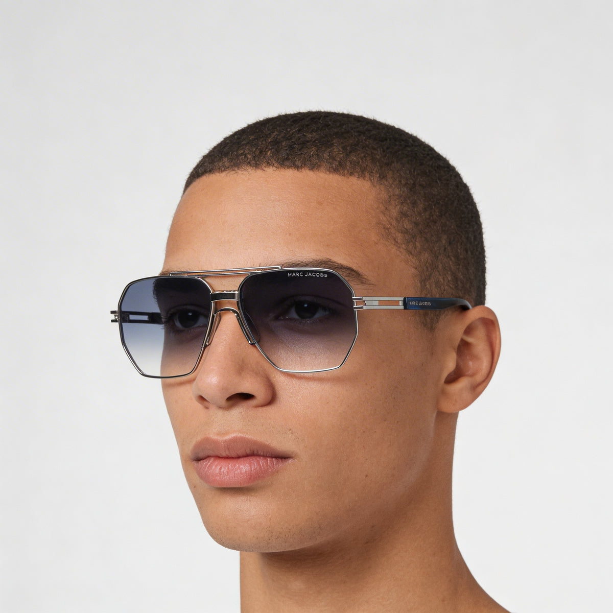 Gafas de sol rectangulares para hombre Marc Jacobs en azul paladio, 60 mm, Photo 5