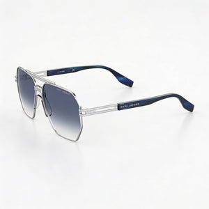 Marc Jacobs Rectangle Sunglasses Men — side view, Non-Polarized Dark Blue Shaded lens