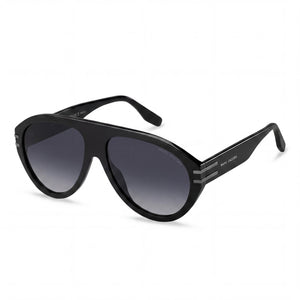 Marc Jacobs Casual Black Dark Ruthenium Aviator Sunglasses for Men, Dark Grey Shaded lens