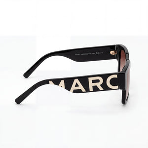 Marc Jacobs Casual Square Sunglasses Women — side view, Non-Polarized Brown Shaded lens