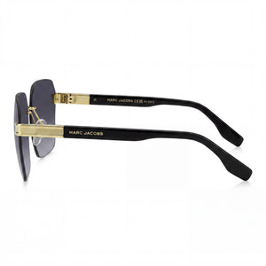 Marc Jacobs Casual Rectangle Sunglasses Women — side view, Non-Polarized Dark Grey Shaded lens