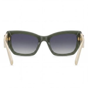 Marc Jacobs Casual Rectangle Sunglasses Women — side view, Non-Polarized Grey / blue lens