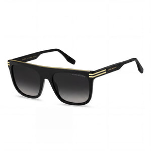 Marc Jacobs Classic Gray Shaded Square Sunglasses for Unisex, Dark Grey Shaded lens