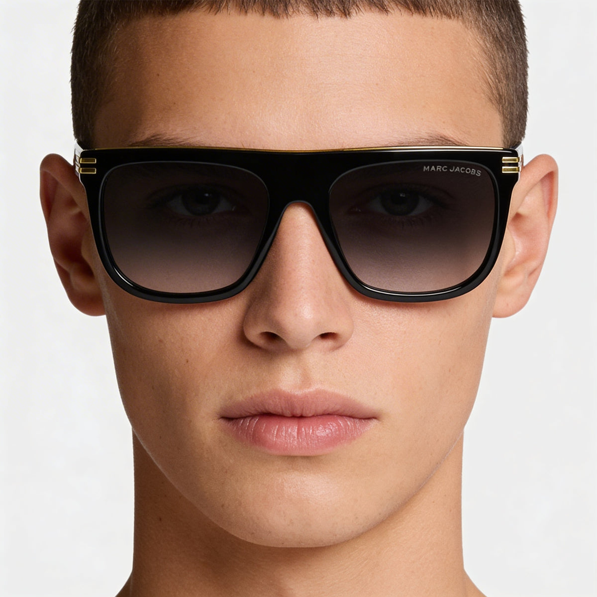 Gafas de sol unisex cuadradas Marc Jacobs Classic con cristales sombreados en gris, 56 mm, Photo 3