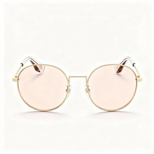 Marc Jacobs Fashion Glasses Round Sunglasses for Women — front view, Stainless Steel/Metal frame