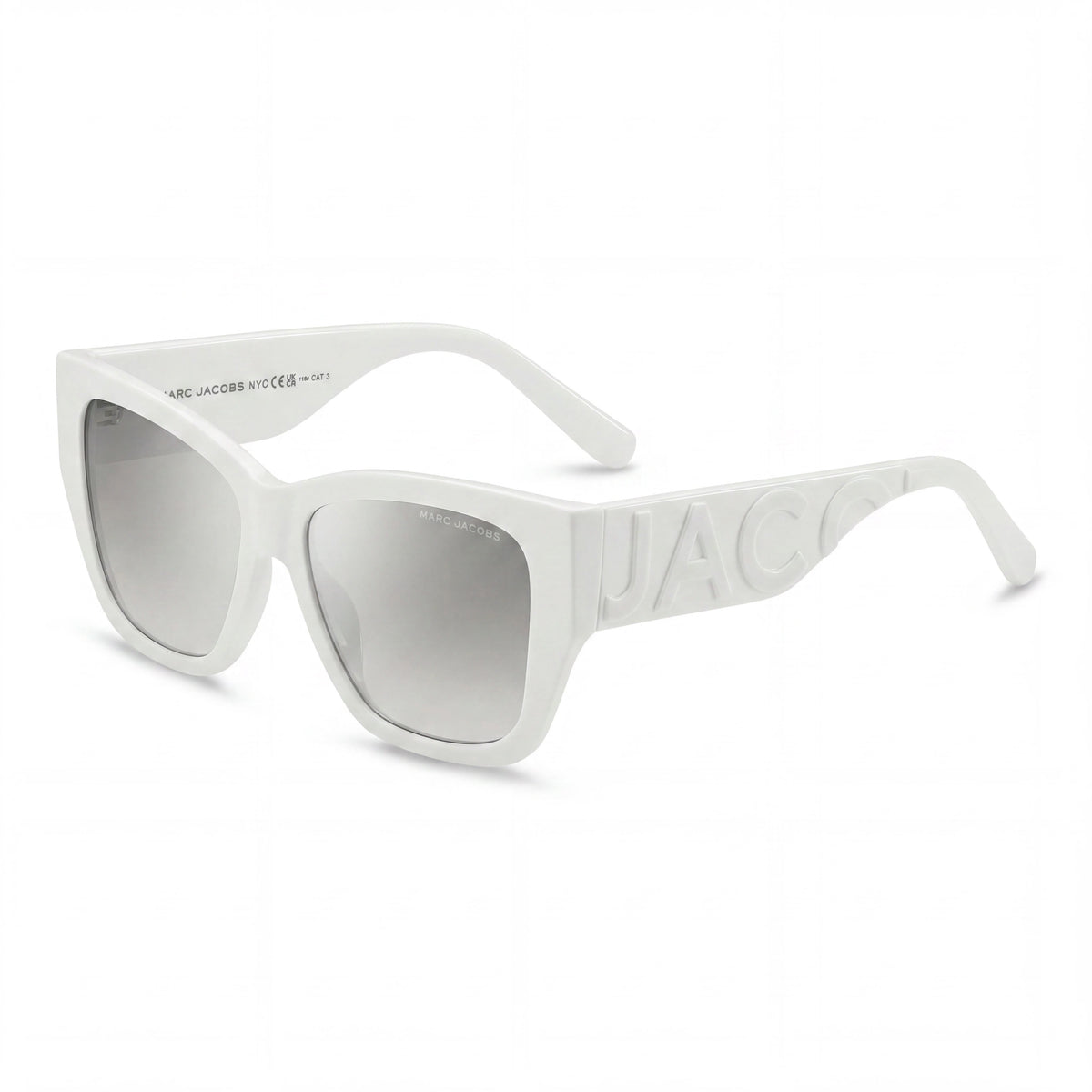 Gafas de sol cuadradas Marc Jacobs Fashion blancas y grises para mujer, 55 mm, Photo 1