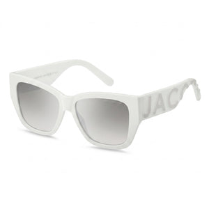 Marc Jacobs Fashion White Square Sunglasses for Women, White Grey lens