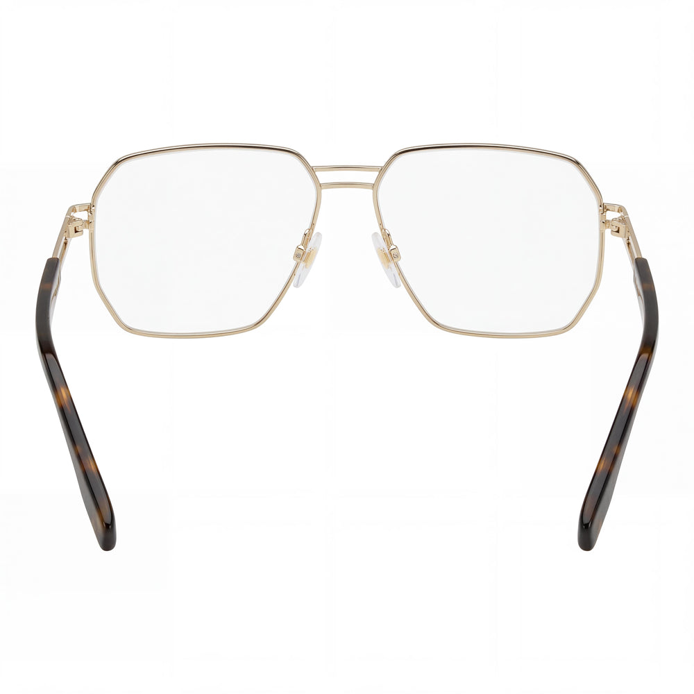 Marc Jacobs Aviator Eyeglasses Women — side view, Gold Metal temples