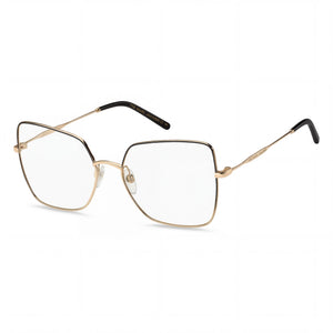 Marc Jacobs Gold Square Eyeglasses Unisex, Metal frame