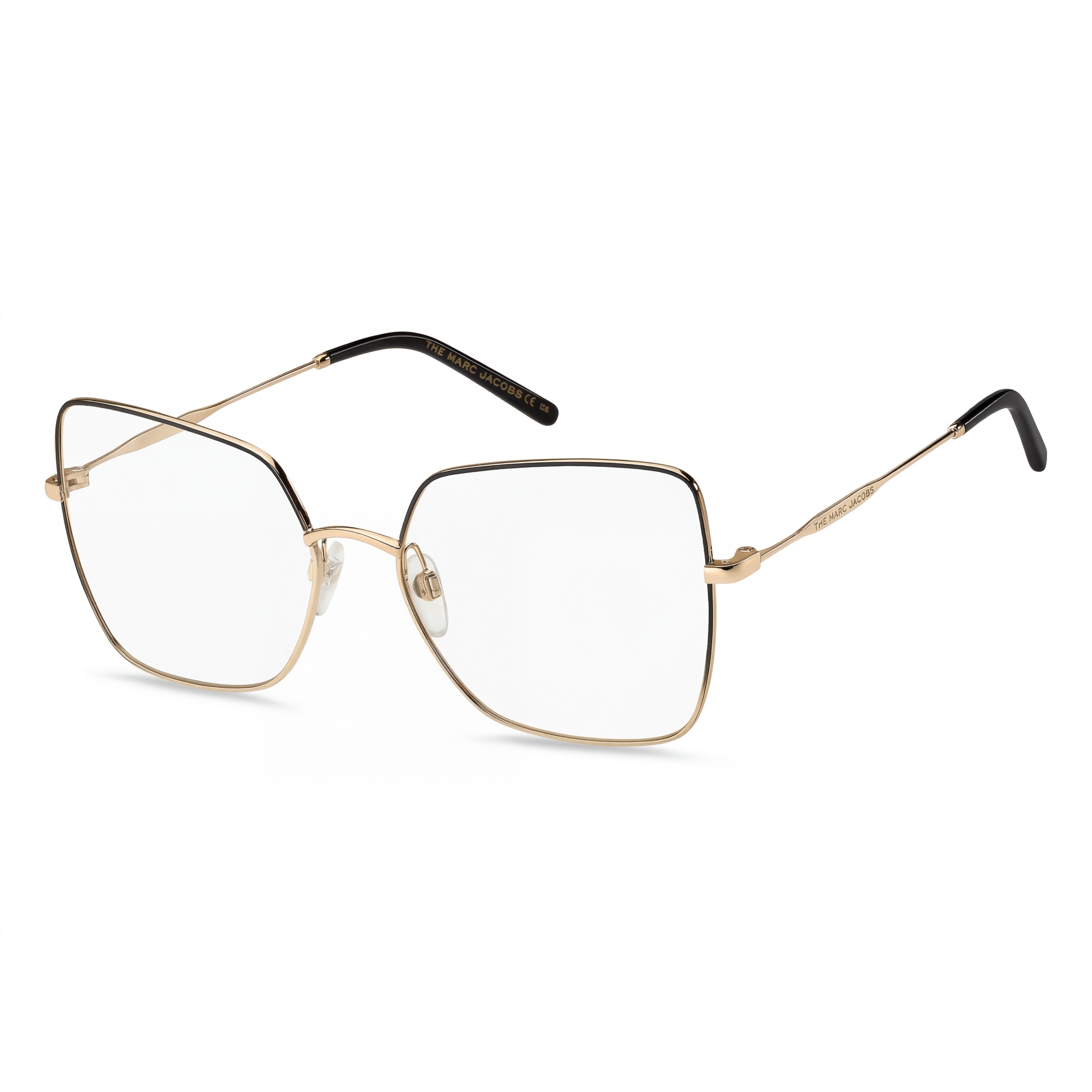 Gafas Unisex Cuadradas Marc Jacobs Negro Oro, Metal 57mm, Photo 1