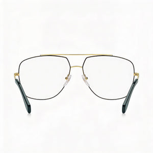 Marc Jacobs Marc 271 Square Eyeglasses Unisex — side view, Gold Black Metal temples