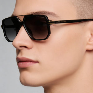 Marc Jacobs MARC 417/S Rectangle Sunglasses Unisex — interior view, Non-Polarized lens detail