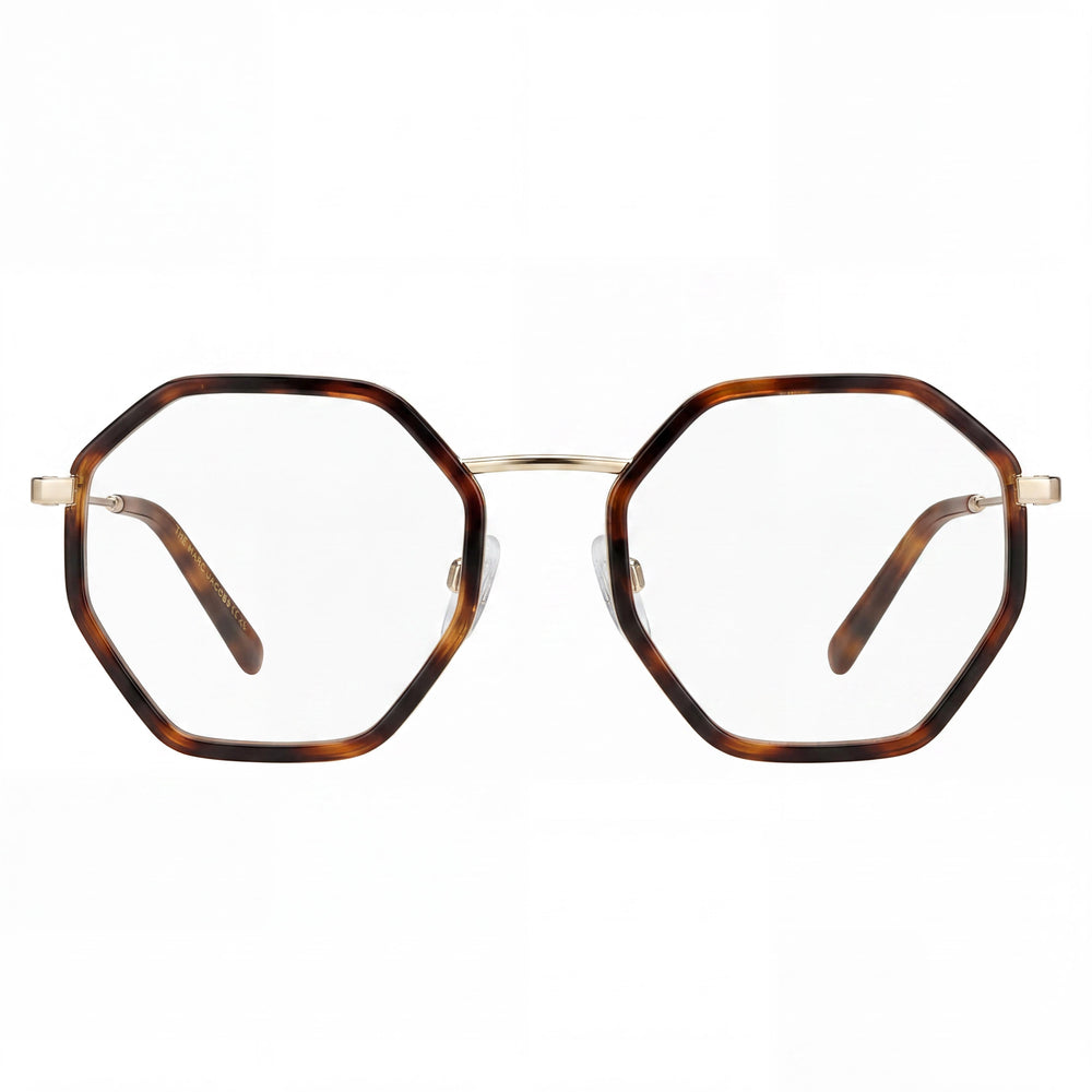 Marc Jacobs Marc 538 Geometric Eyeglasses for Women — front view, Stainless Steel