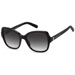 Marc Jacobs MARC 555/S Black Rectangle Sunglasses for Women, Dark Gray Gradient lens