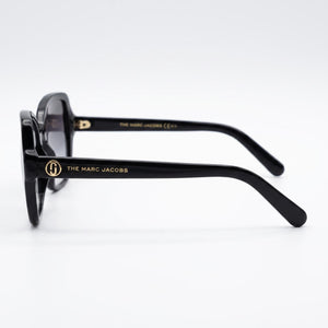 Marc Jacobs MARC 555/S Rectangle Sunglasses Women — side view, Non-Polarized Dark Gray Gradient lens