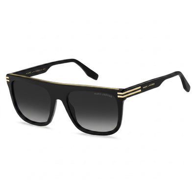 Marc Jacobs MARC 586/S Black Aviator Sunglasses for Women, Grey lens
