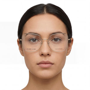 Marc Jacobs MARC 5910 Square Eyeglasses Women — side view, Gold Stainless Steel temples