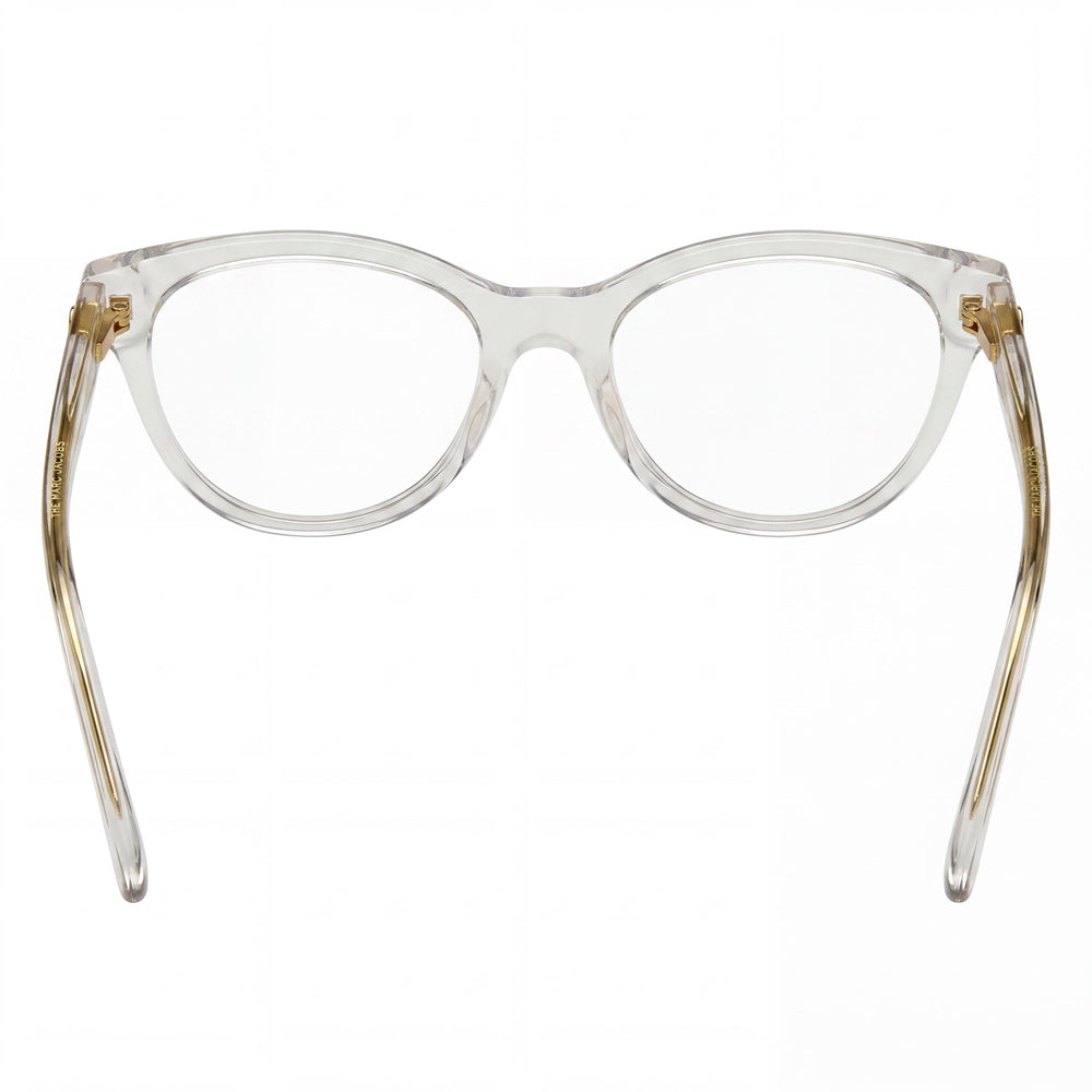 Marc Jacobs MARC 628 Cat Eye Eyeglasses Women — side view, Transparent Acetate temples