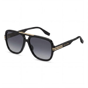 Marc Jacobs MARC 637/S Black Aviator Sunglasses Unisex, Dark Grey Shaded lens