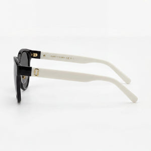 Marc Jacobs MARC 648/G/S Oval Sunglasses Women — side view, Non-Polarized Black White lens