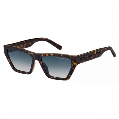 Marc Jacobs MARC 657/S Havana Cat Eye Sunglasses for Women, Dark Blue Shaded lens