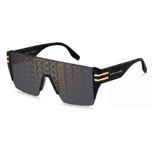 Marc Jacobs Marc 712/S Black Aviator Sunglasses for Men, Gold Pattern Black lens