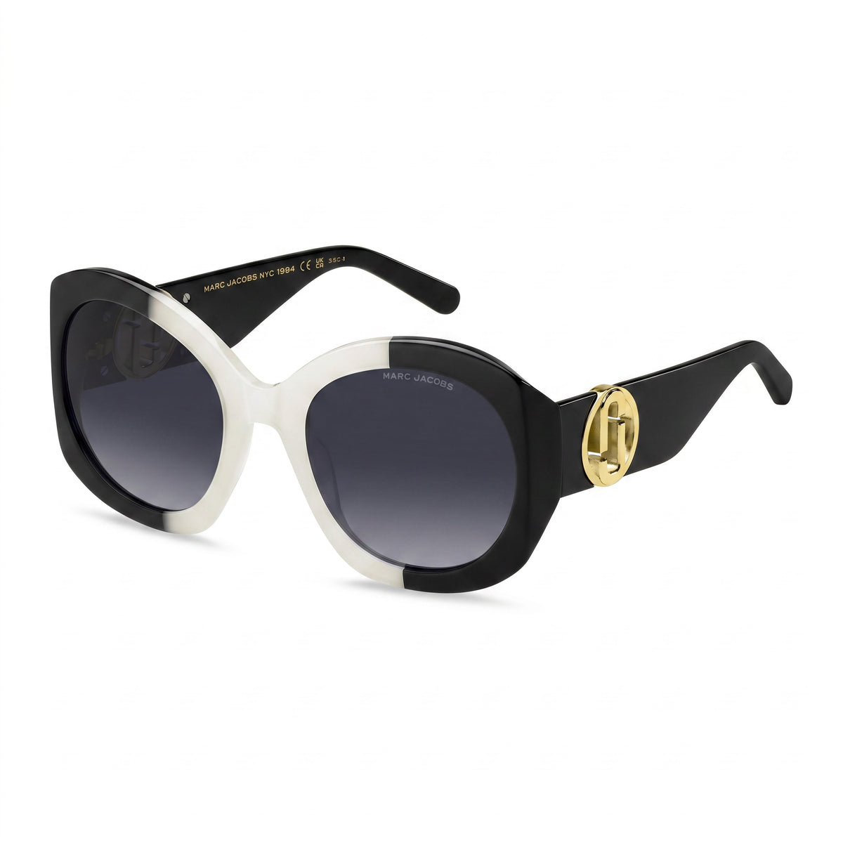 Marc Jacobs MARC 722/S White, Black Round Sunglasses for Women, 56mm, Photo 1
