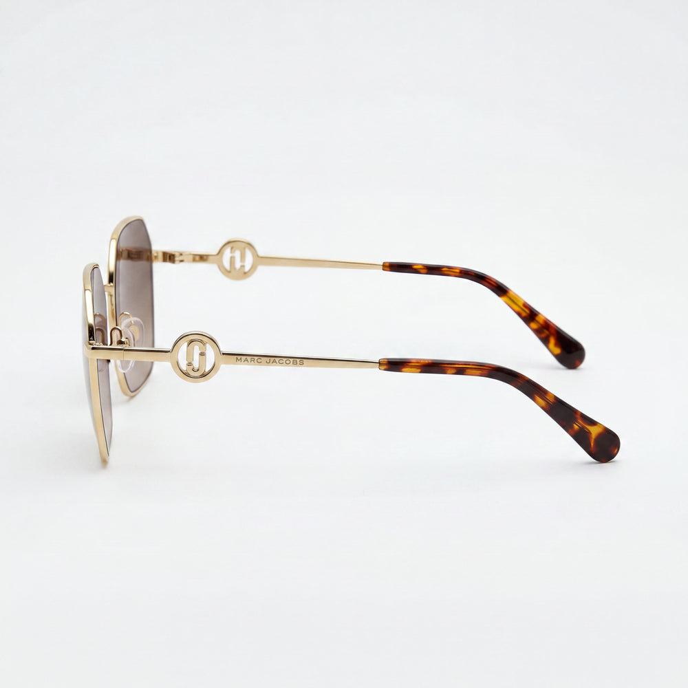 Gafas de sol Marc Jacobs MARC 729/S para mujer, estilo casual, metal dorado, color marrón habano, sin polarizar, de 58 mm