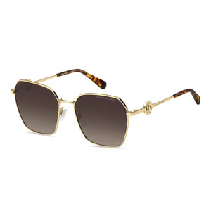 Marc Jacobs MARC 729/S Gold Butterfly Sunglasses for Women, Brown lens