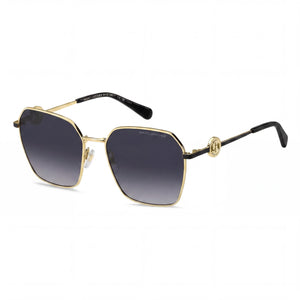 Marc Jacobs MARC 729/S Black Square Sunglasses for Women, Dark Grey Shaded lens