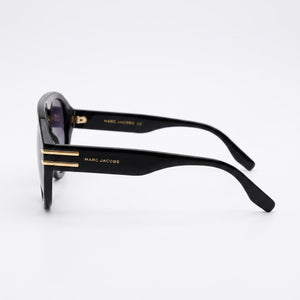 Marc Jacobs MARC 747/S Aviator Sunglasses Unisex — side view, Non-Polarized Dark Grey Shaded lens
