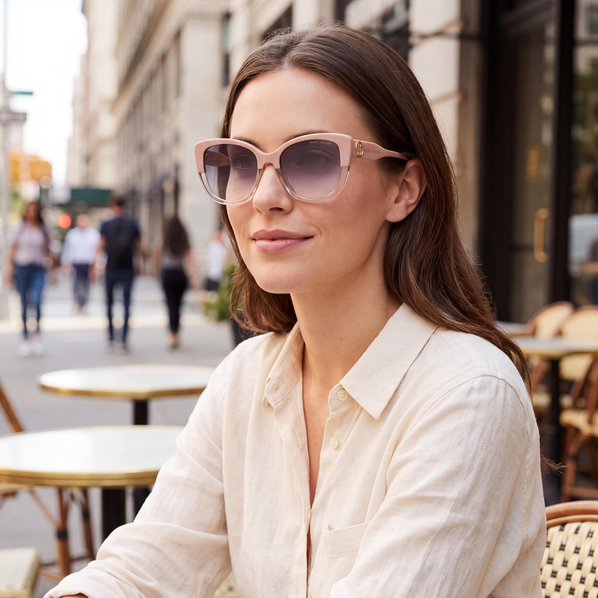 Gafas de sol rectangulares para mujer Marc Jacobs MARC815 en color beige, Photo 6