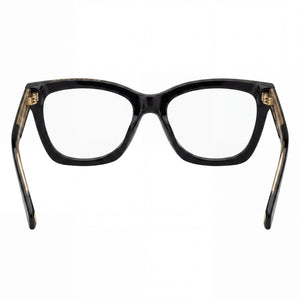 Marc Jacobs Mj 1014 Square Eyeglasses Women — side view, Black Acetate temples