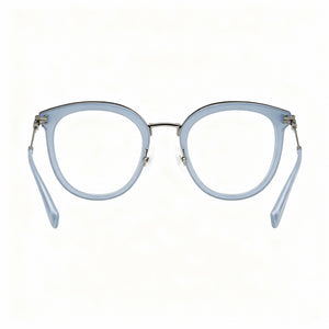 Marc Jacobs MJ 1055 Round Eyeglasses Women — side view, Silver Metal temples
