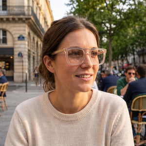 Marc Jacobs MJ 1063 Square Eyeglasses for Women — interior view, Polycarbonate demo lenses