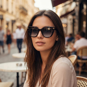 Marc Jacobs Mj 1070/S Cat Eye Sunglasses Women — side view, Non-Polarized Gray-Azure Gradient lens
